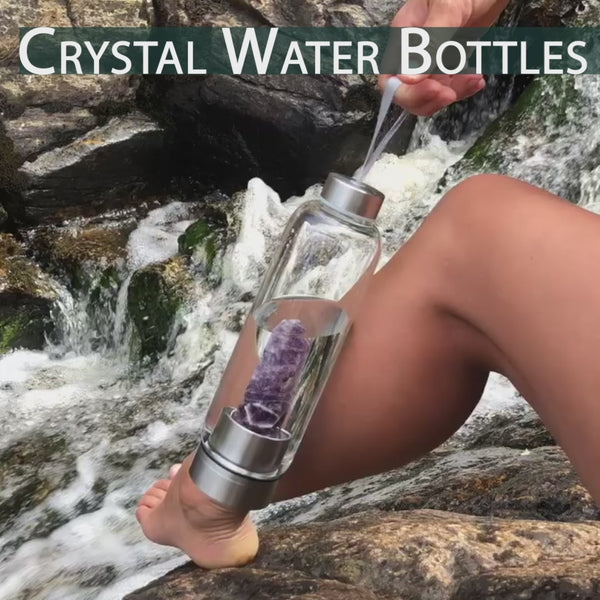 Botella de agua de cristal + estuche de transporte