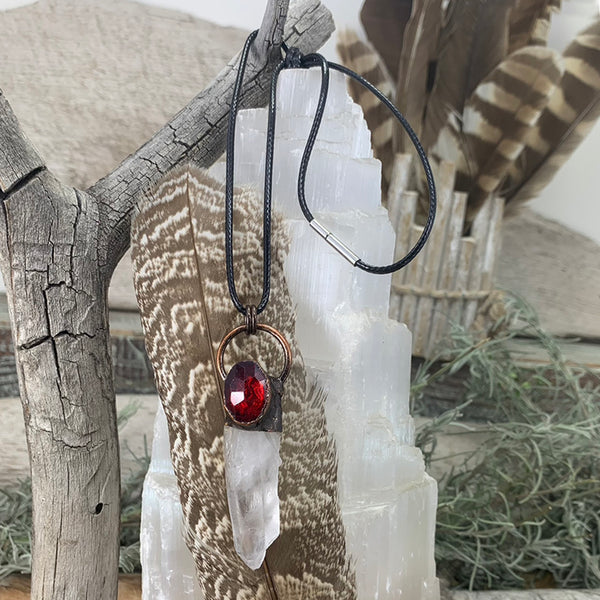 Pendentif Soudé Quartz + Corindon