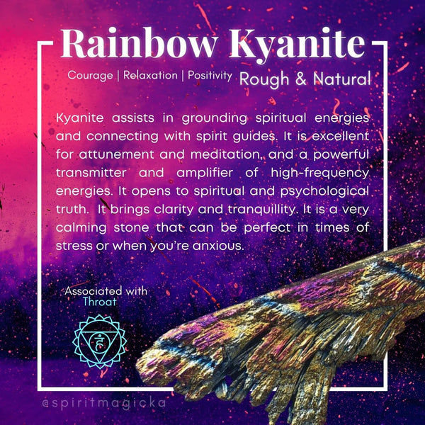 Rainbow Peacock Kyanite Fan - rawstone