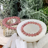 Mala Strawberry Quartz Bracelet With Velvet Pouch