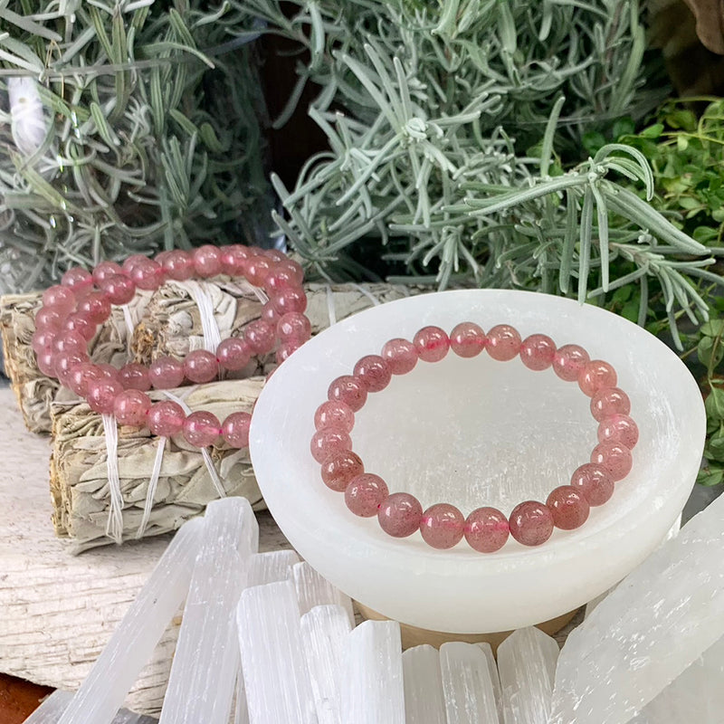 Bracciale Mala al quarzo fragola con custodia in velluto