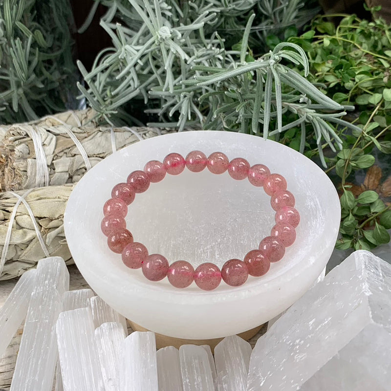 Bracciale Mala al quarzo fragola con custodia in velluto