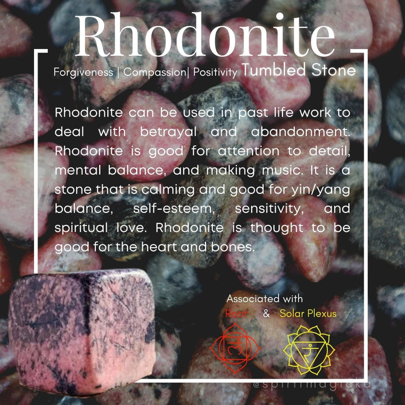 Rhodonite Tumbled Cube - tumbledstone