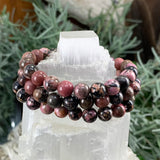 Bracciale Mala in rodonite con custodia in velluto