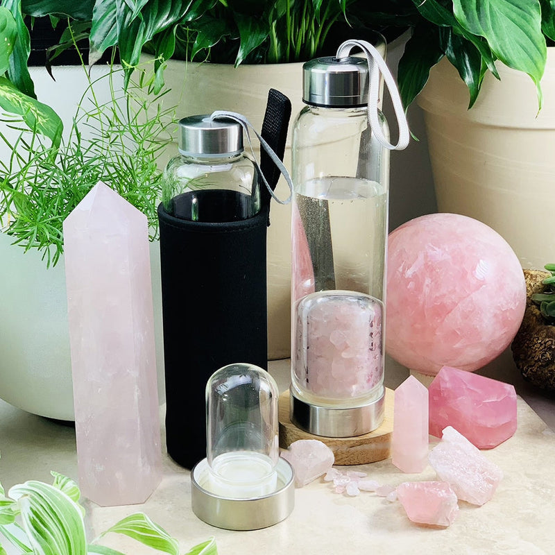 Rose Quartz Gem Pod Water Bottle - water