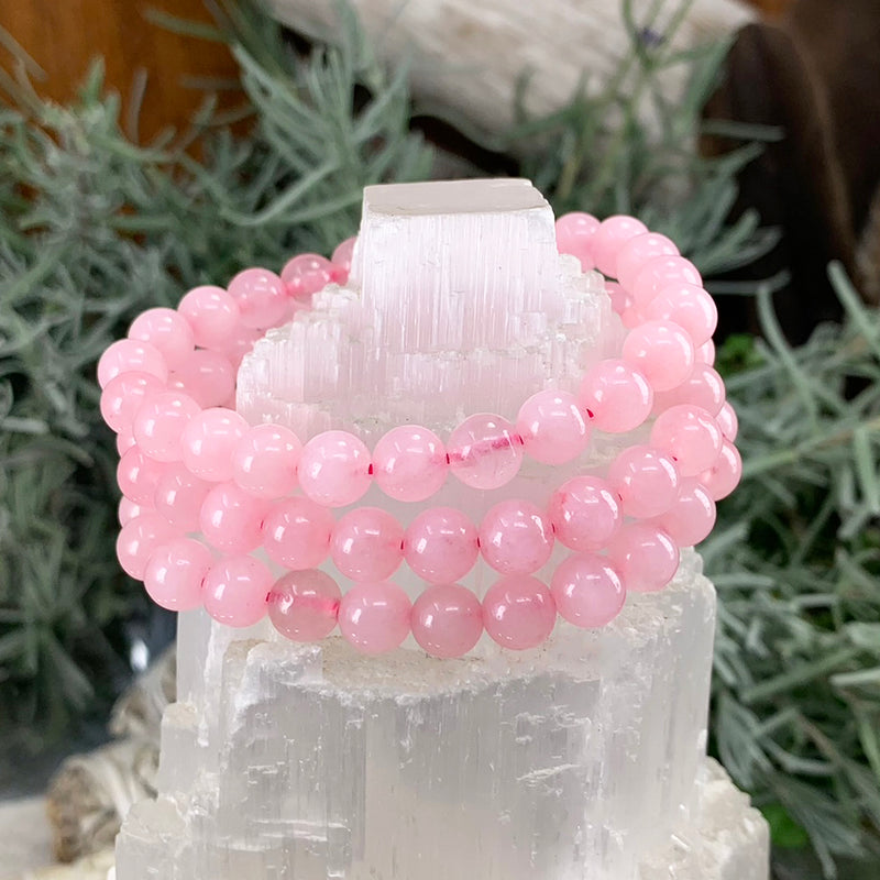 Bracciale Mala in quarzo rosa con custodia in velluto