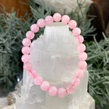 Bracelet Mala Rose Quartz Avec Pochette En Velours