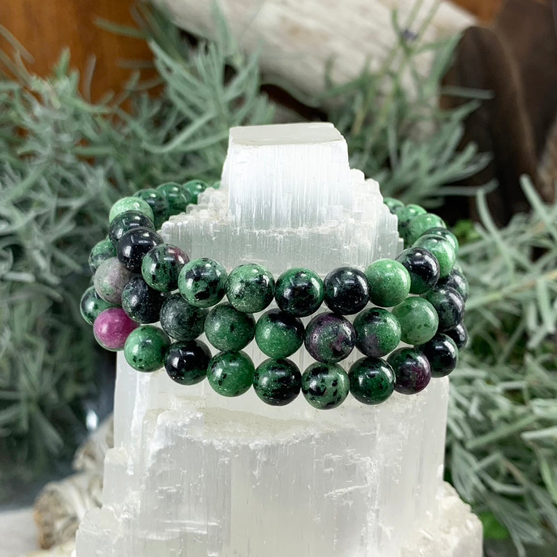 Bracciale Mala Ruby Zoisite con custodia in velluto