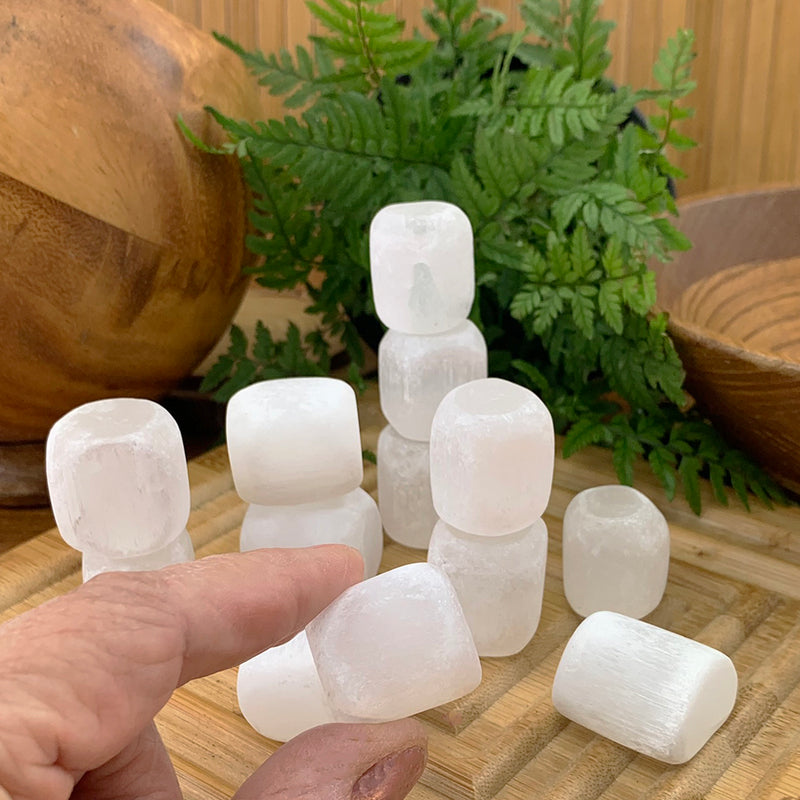 Selenite Tumbled Cube