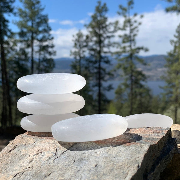 FREE GIVEAWAY!  Selenite Palmstone - (Just Pay Cost of Shipping)