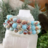 Mala Azure Variscite Armband mit Samtbeutel