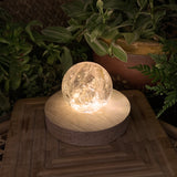 Lumière d'ambiance en cristal (sphère de quartz fumé-moyenne)