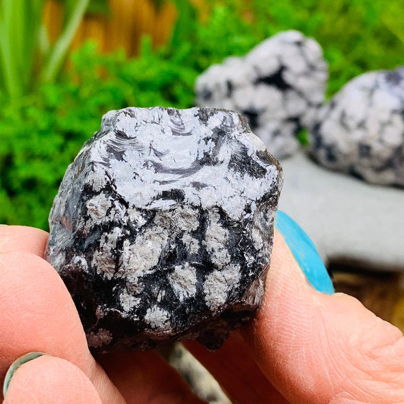 WORKING ON Snowflake Black Obsidian Rough - rawstone