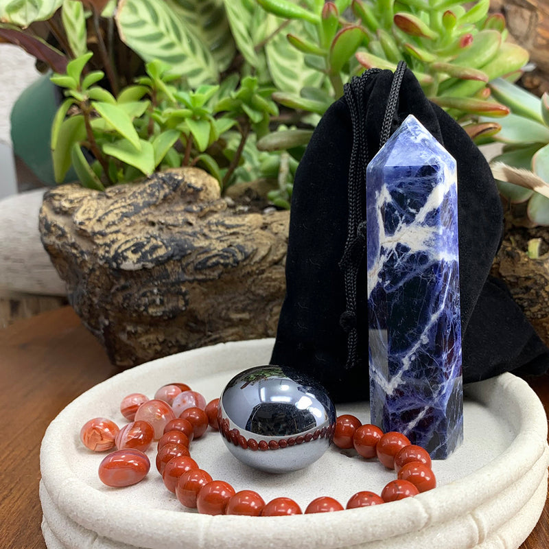 Conjunto de pulsera Mala y cristal de equilibrio 🙏