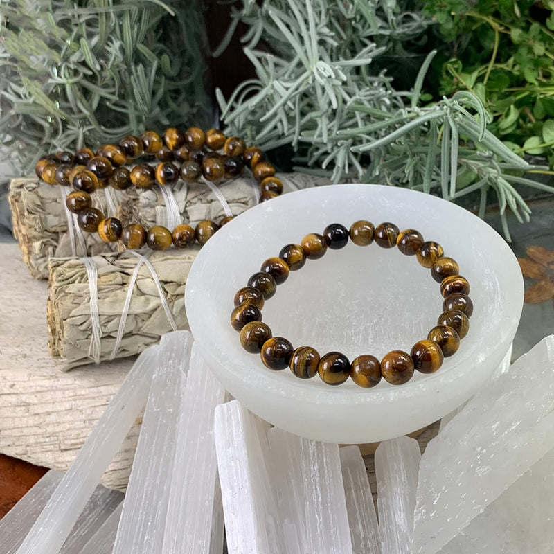 Mala Tiger's Eye Bracelet With Velvet Pouch