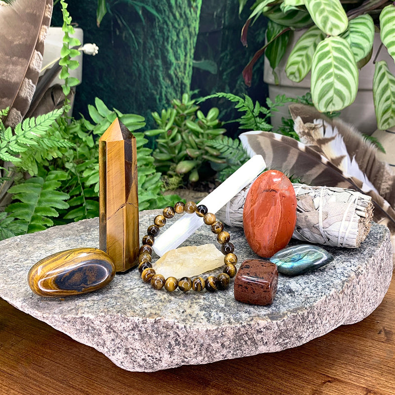 Grounding Tiger's Eye + Allies Crystal-collectie