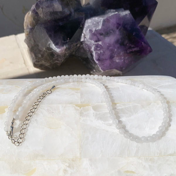 White Jade - 7th Chakra Stone Necklace