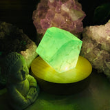 Lumière d'ambiance en cristal (fluorite verte)
