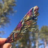 Rainbow Peacock Titanium Kyanite Fan